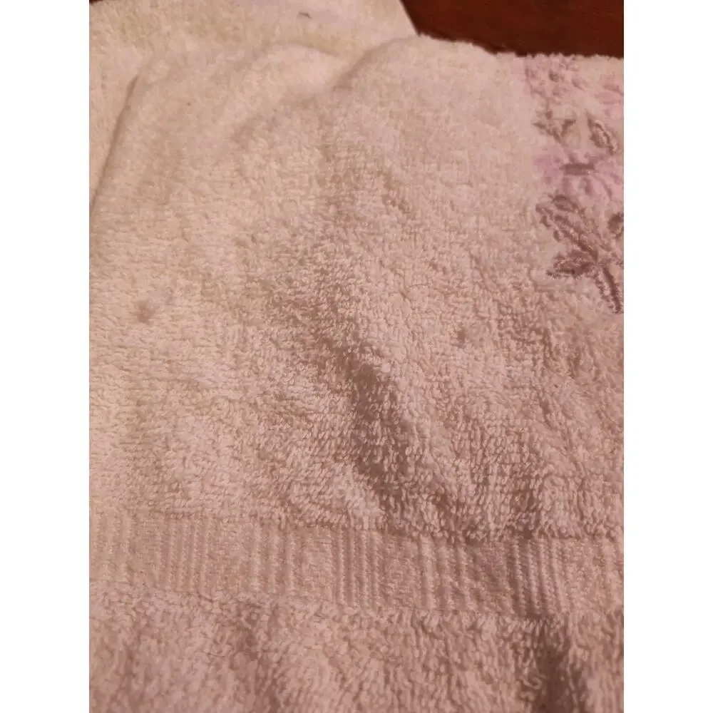 Vintage Purple Towel Set Retro Decorative Bath Lace Crochet Trim Set Of 3